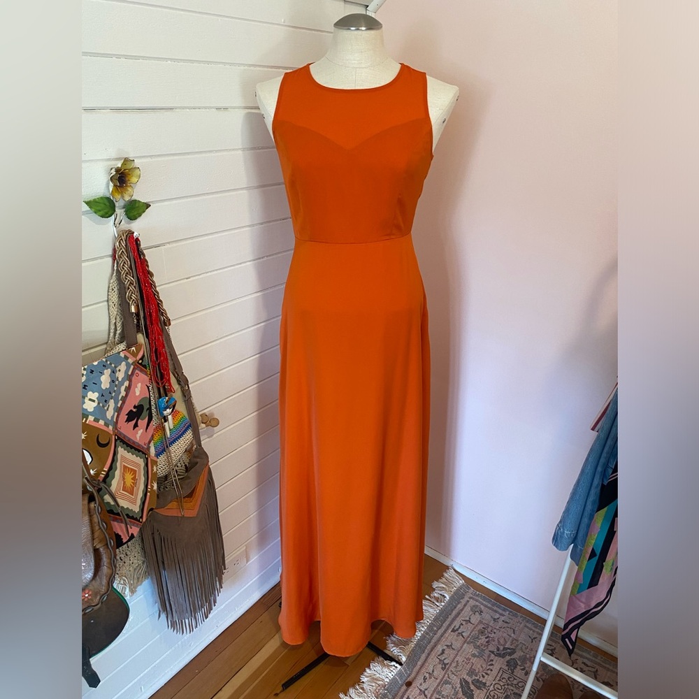 Orange Maxi Dress, Size 4